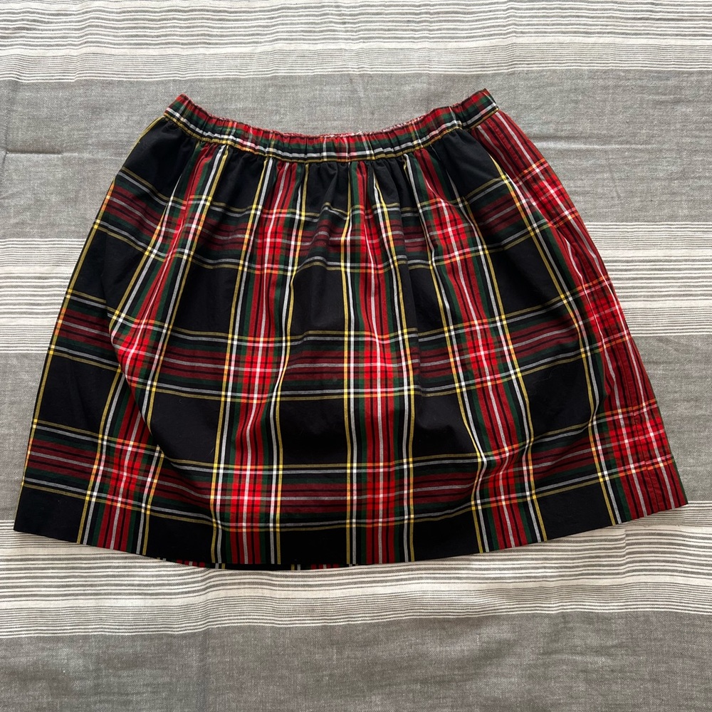 EUC J.Crew Red/Black Tartan Plaid Skirt Size 8